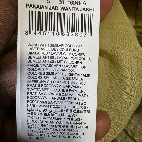 Desigual Abstract Floral Bomber Olive Green Tie-Dye Bomber Jacket - Picture 8 of 16